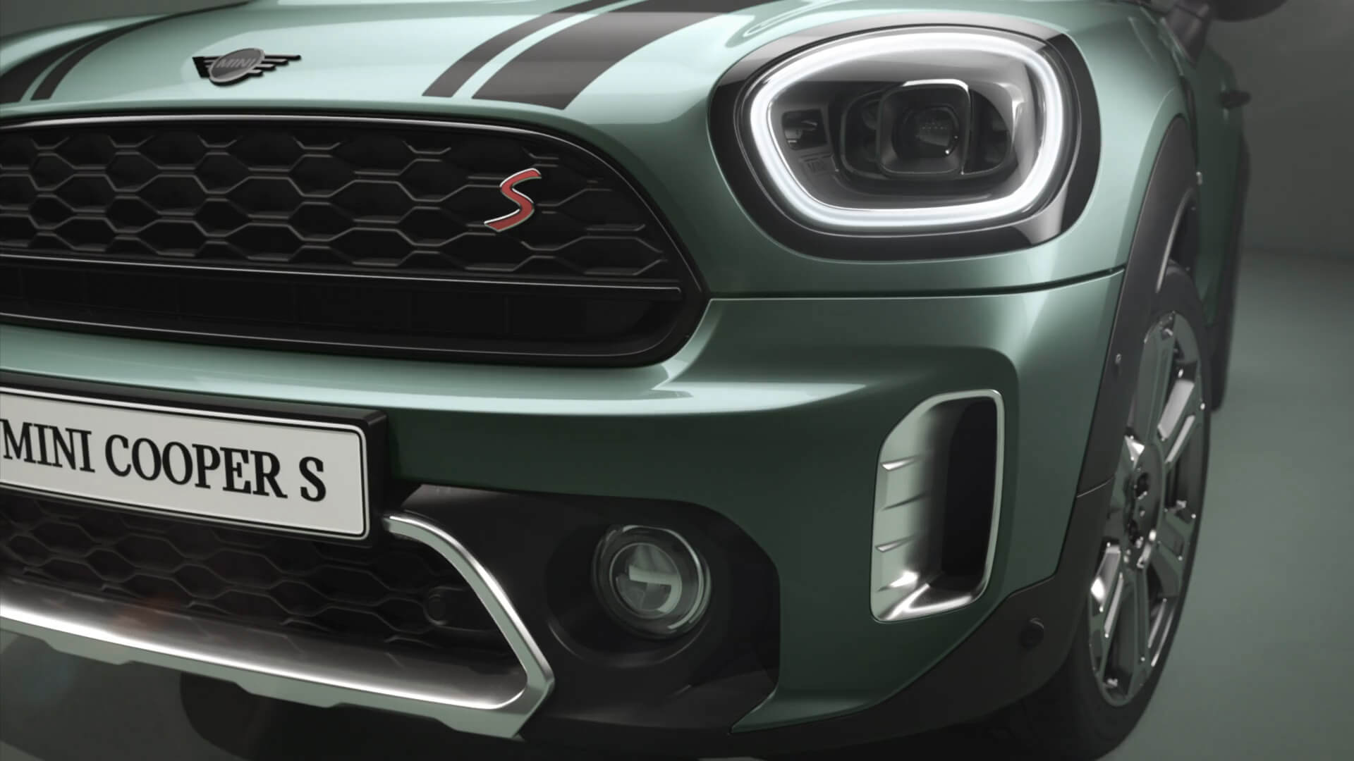 MINI Countryman – вид спереди – зеленый и черный