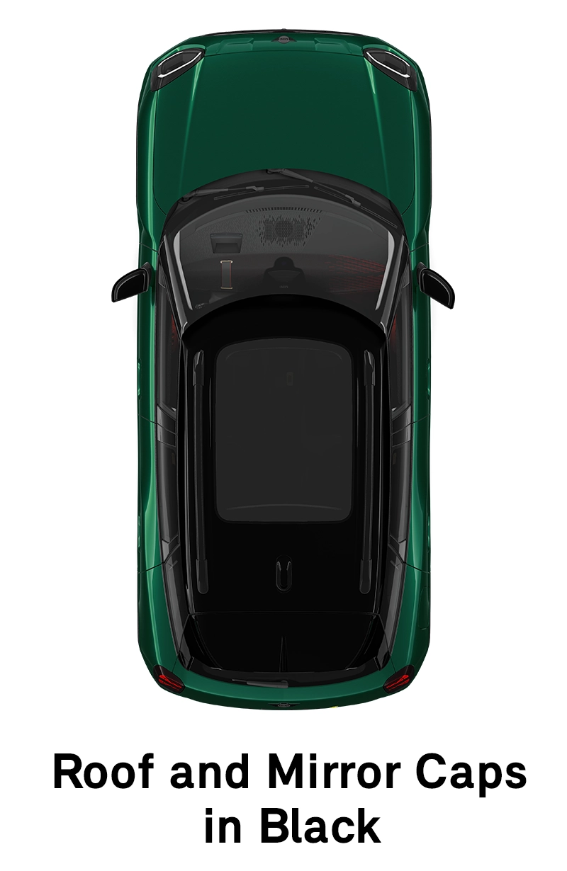 MINI Roof: Roof and Mirror Caps in Black