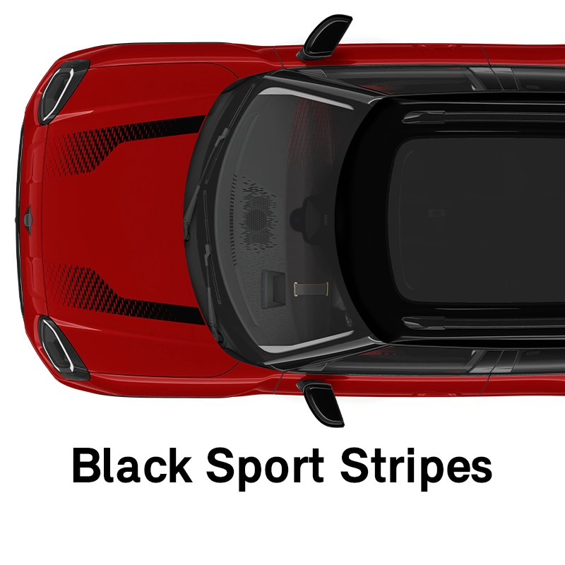 MINI Bonnet Stripes: Black Sport Stripes