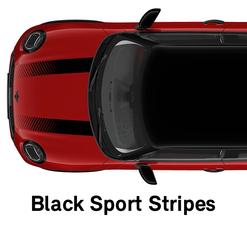 MINI Bonnet Stripes: Black Sport Stripes