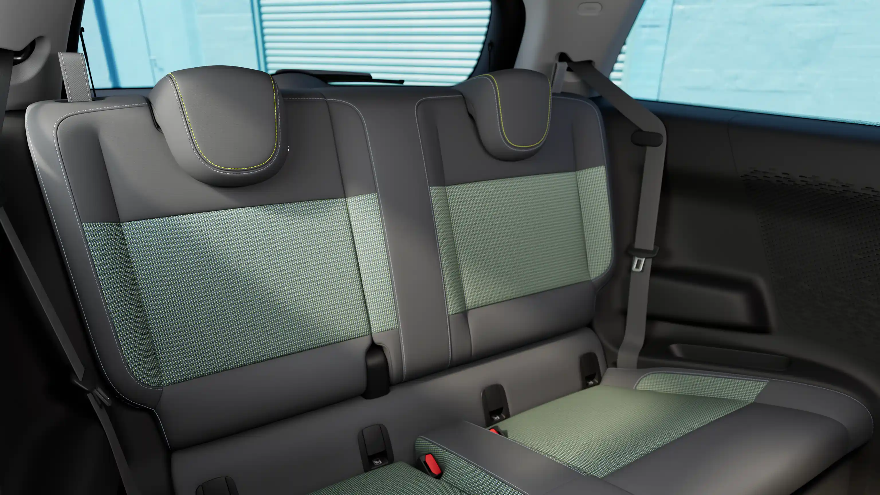 View of all-electric MINI Cooper Black Multitone seat cover