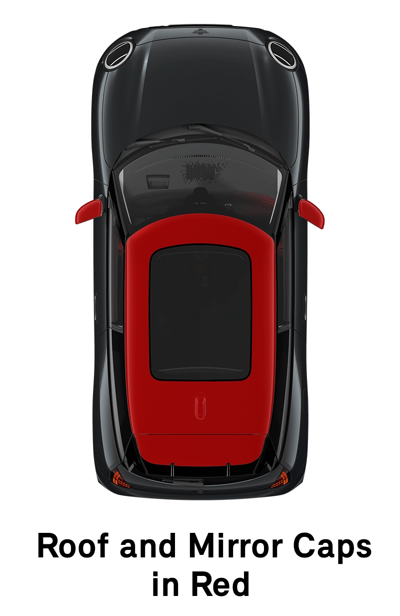 MINI Roof: Roof and Mirror Caps in Red