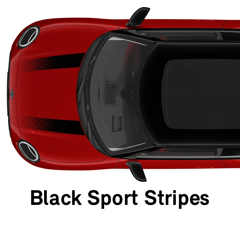 MINI Bonnet Stripes: Black Sport Stripes