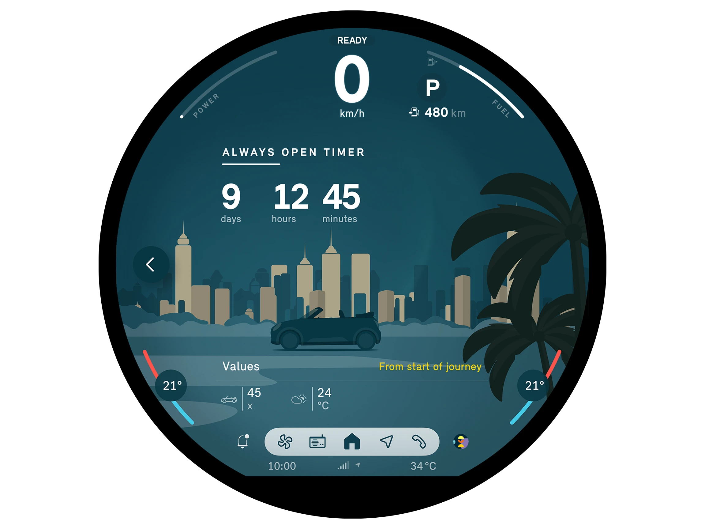MINI Cooper Convertible - interior - OLED display