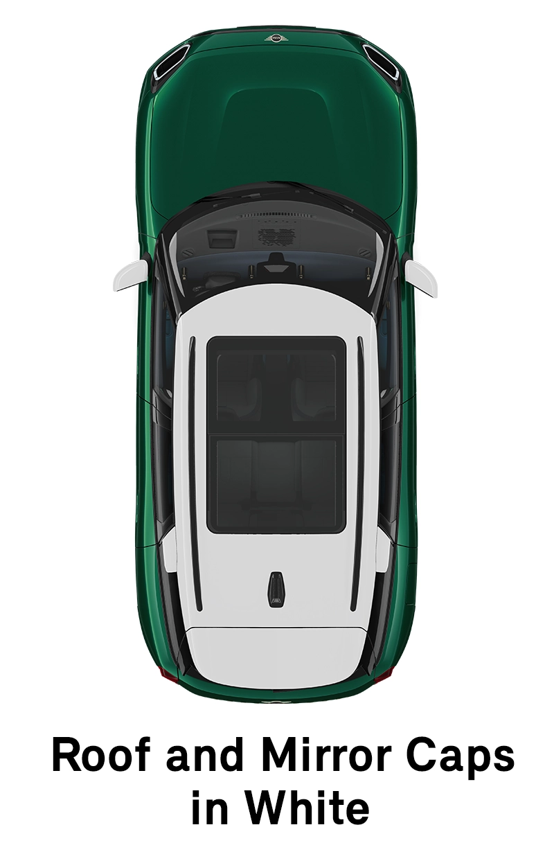 MINI Roof: Roof and Mirror Caps in White