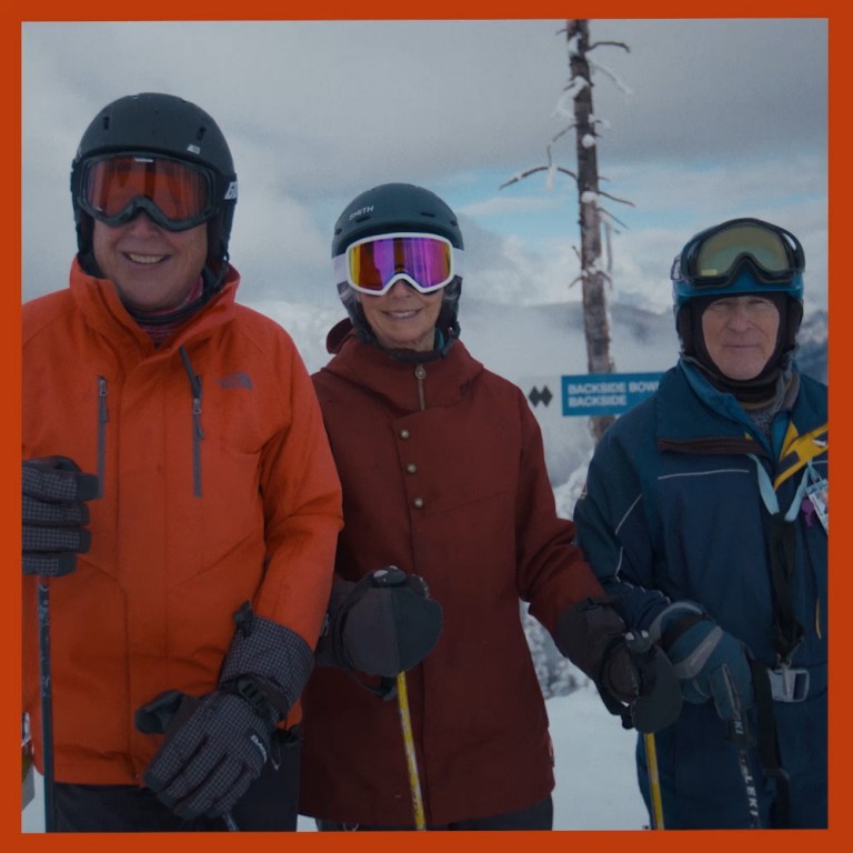 A GIF of three “Silver Sliders” in the snowy landscape of British Columbia, Canada. 